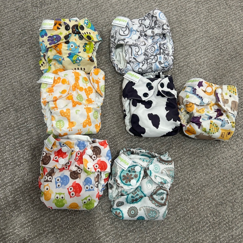 Colorful Animal and Pattern Diaper Covers Set
